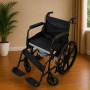 Folding Commode Wheelchair with Attendant Brakes & Safety Belt