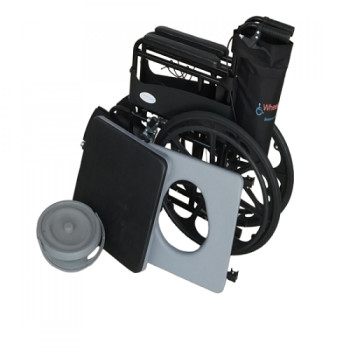 Folding Commode Wheelchair with Attendant Brakes & Safety Belt