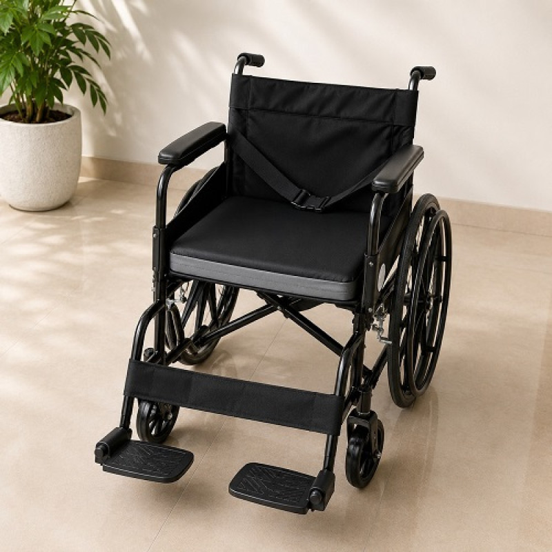 Premium Folding Powder Coated Commode Wheelchair With Safety Belt