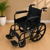 Folding Powder Coated Wheelchair with Attendant Brakes